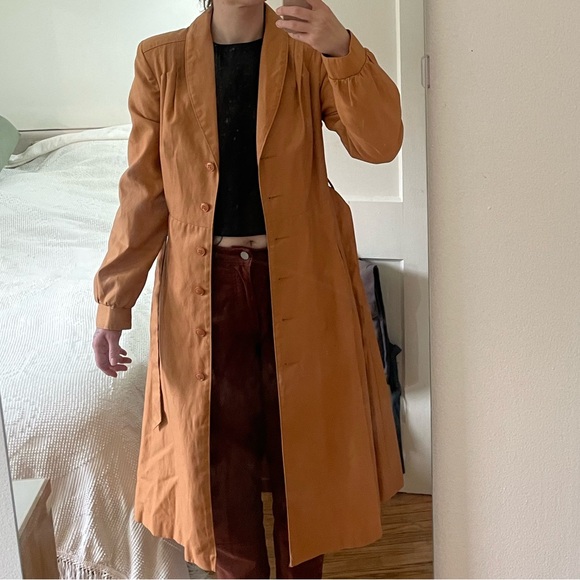 Vintage Sears Camel A-Line Trench Coat - Picture 4 of 10